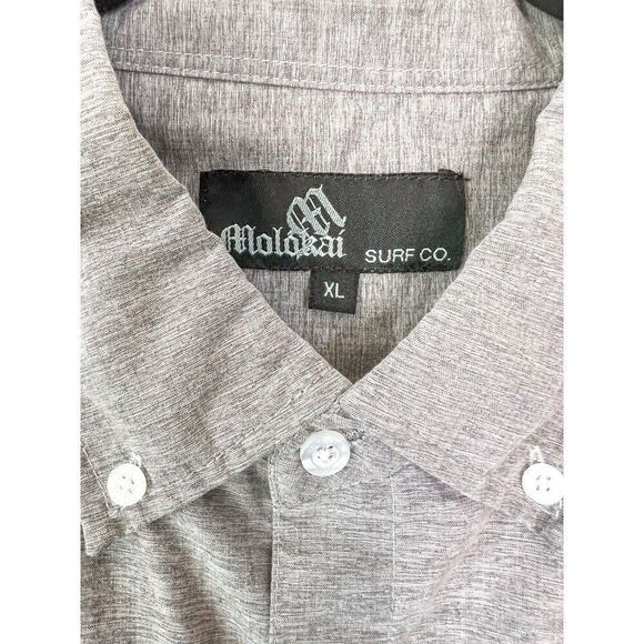 Molokai Surf Co Men's Blue Grey Colorblock Short Sleeve Button Down Size XL - Picture 3 of 5